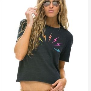 Aviator Nation Rainbow Bolt Boyfriend Tee